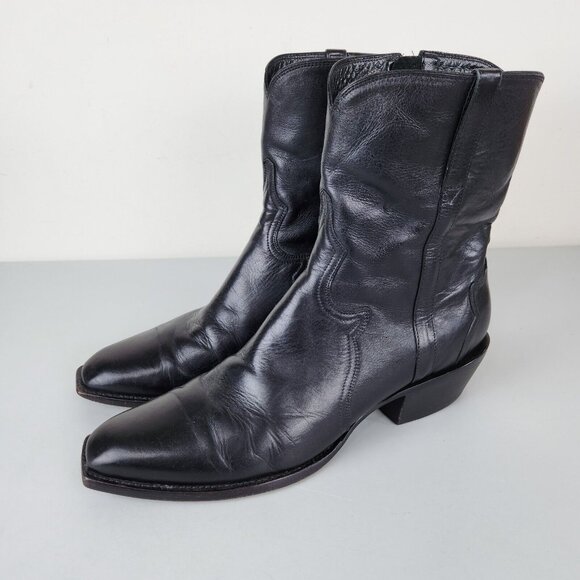 Lucchese Shoes - Lucchese Charlie 1 Horse Boots Womens 11.5D Black Leather Cowboy Made In Brazil
